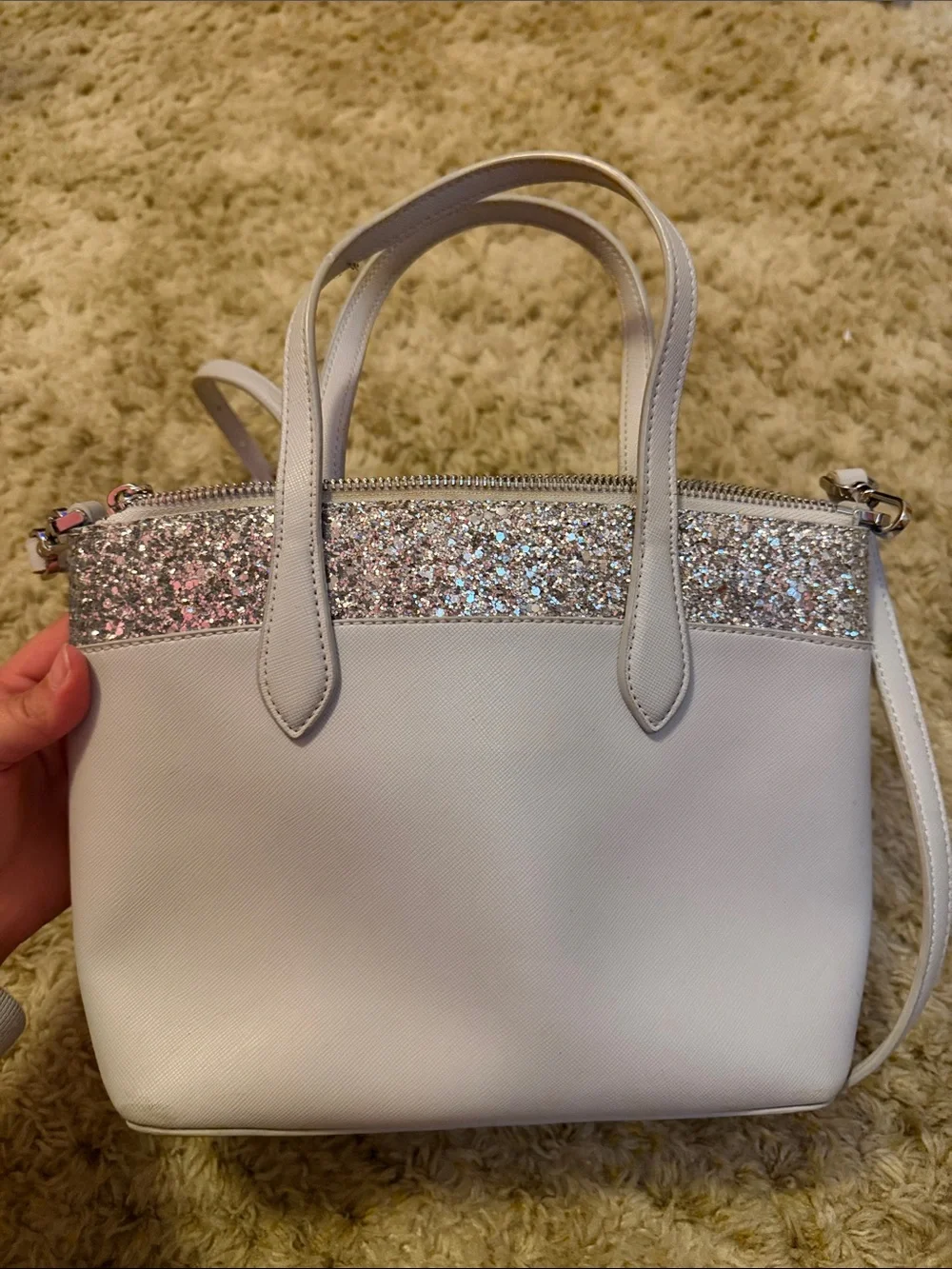 Kate Spade ♠️ Top-Handle Crossbody Bag with Glitter Accent